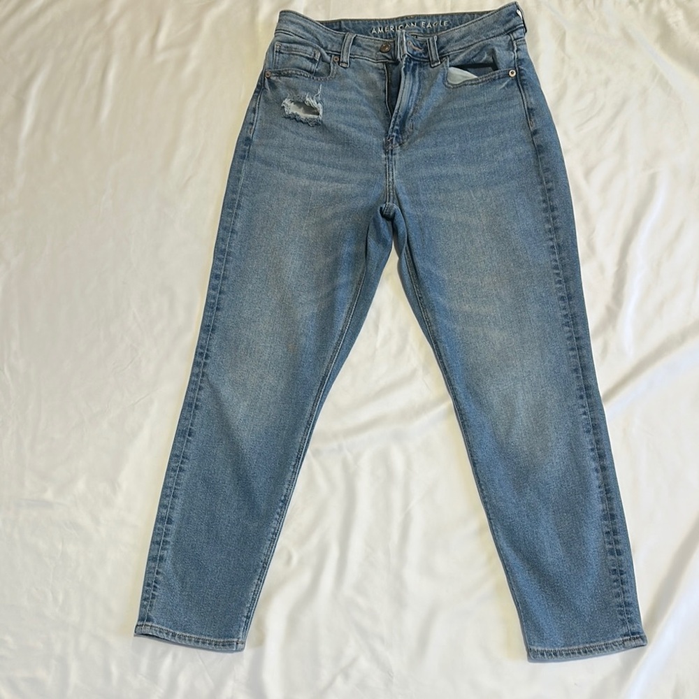 American Eagle Outfitters Blue Cropped Ankle Jeans